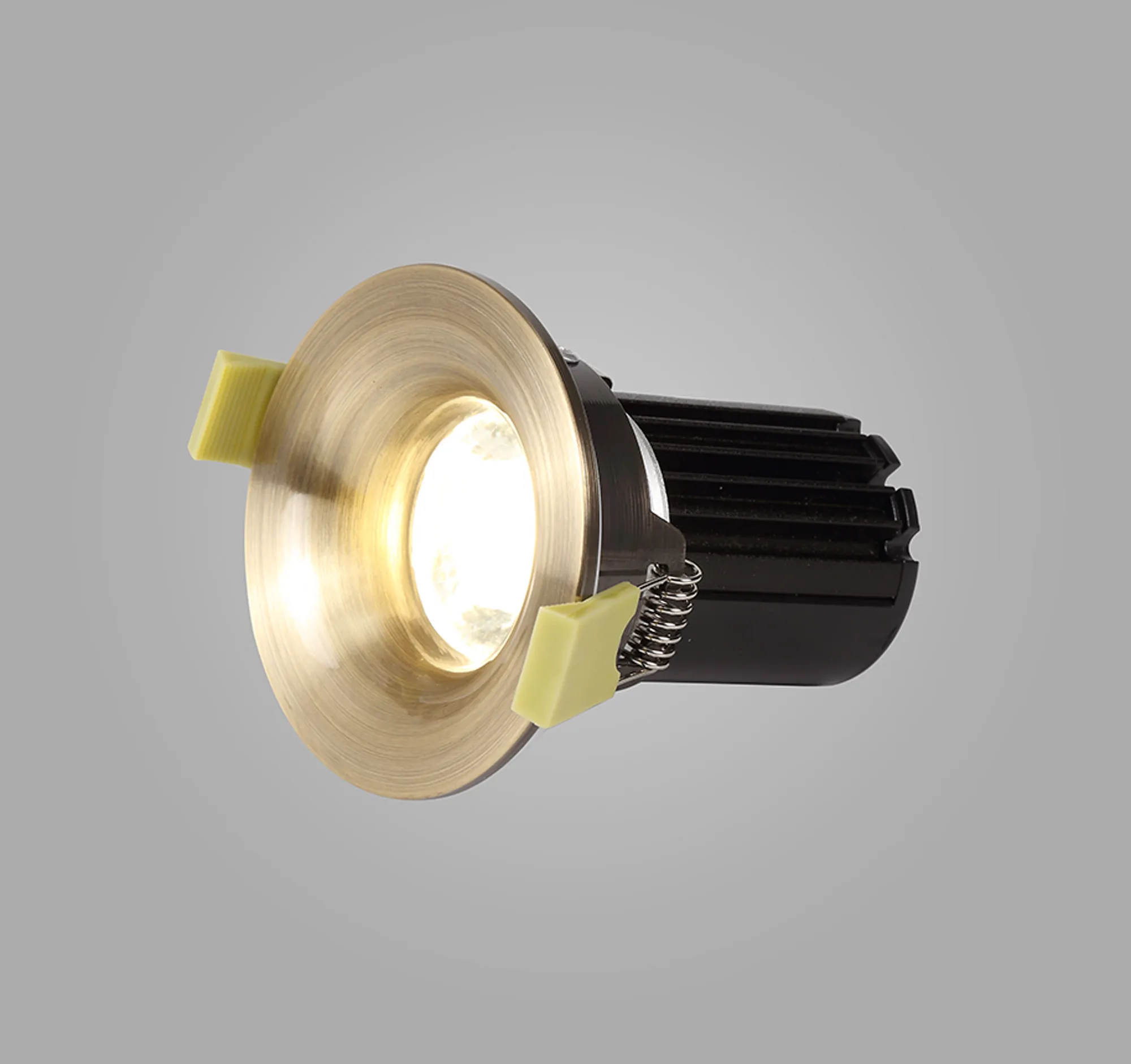 Bruve 9 Tridonic powered 9W 2700K 700lm 36° LED Engine,250mA , CRI>90 LED Engine Antique Brass Fixed Round Recessed Downlight, Inner Glass cover, IP65 DM201481  Dlux Bruve 9 IP65